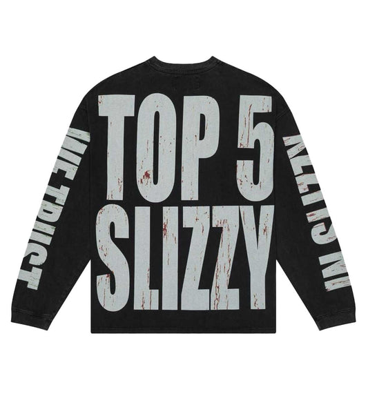 Godspeed Top 5 Slizzy L/S Tee Black Wash