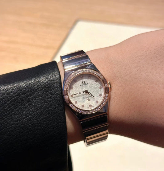 Omega Constellation Series Rose Diamond Ladies Watch