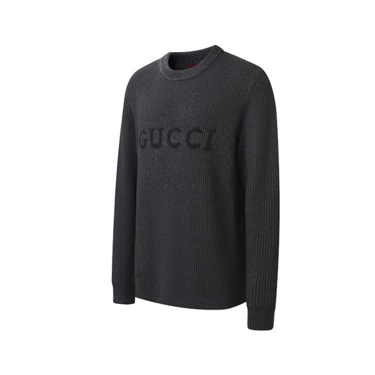 Gucci Wool Cashmere Blend Ribbed Knit Sweater