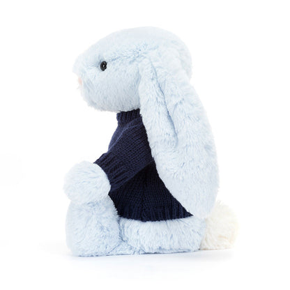 Bashful Blue Bunny with Personalized Navy Jumper