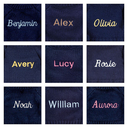 Blossom Blush Bunny 'Cherry' with Personalized Navy Jumper