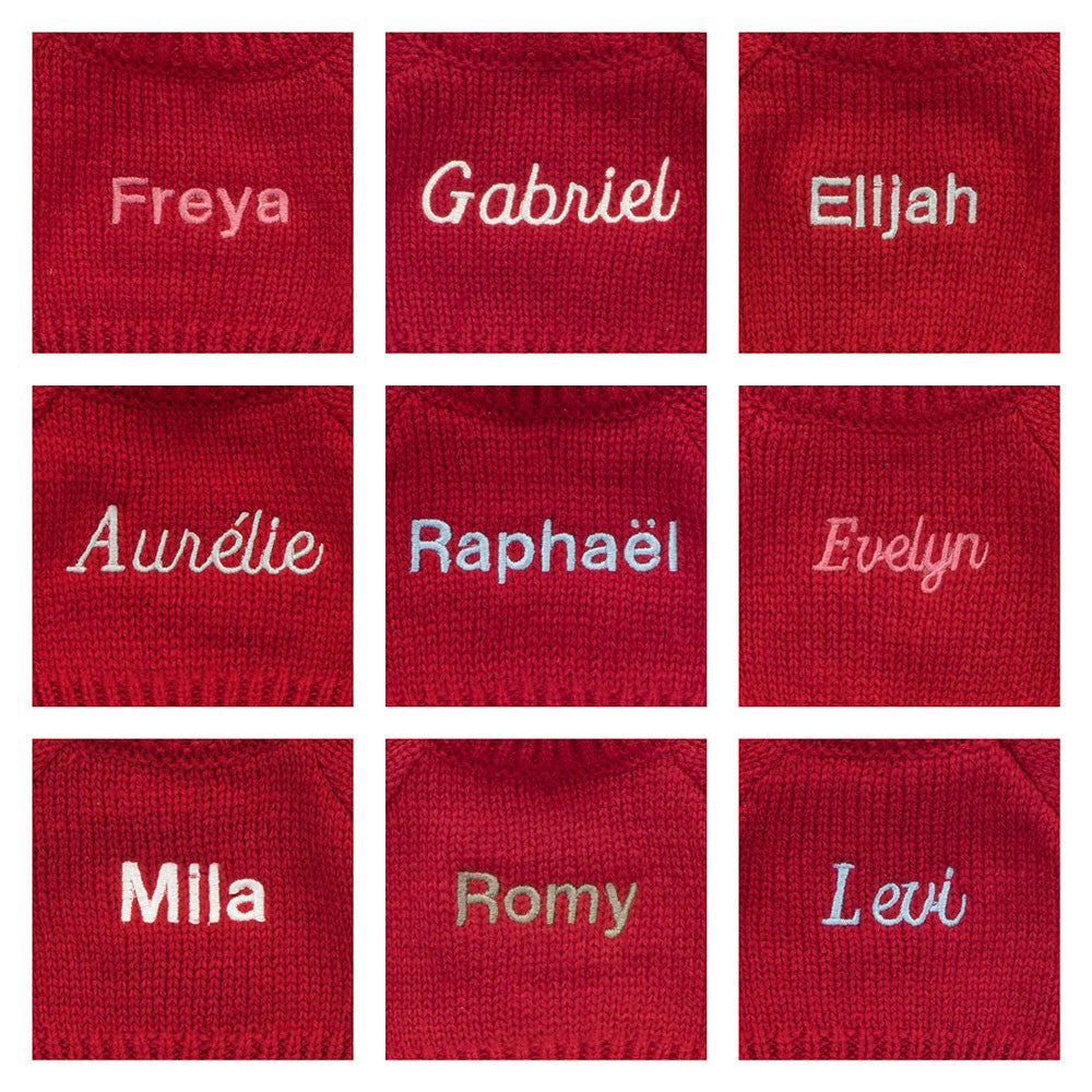Bashful Black & Cream Puppy with Personalized Red Jumper