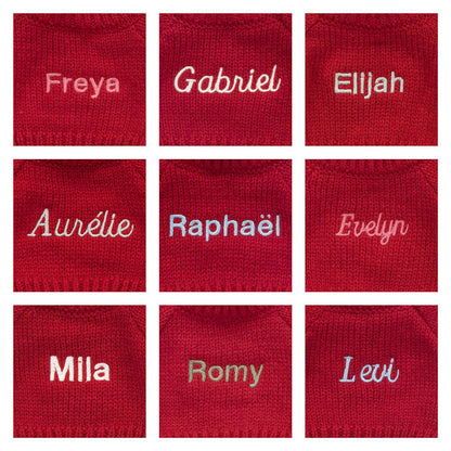 Bashful Silver Bunny with Personalized Red Jumper