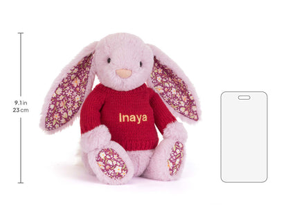 Thistlepop Blossom Luxe Bunny with Personalized Red Jumper