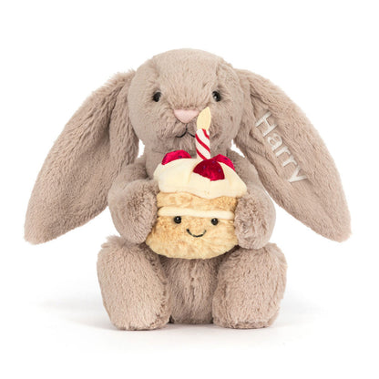 Personalized Bashful Beige Bunny 'Birthday'
