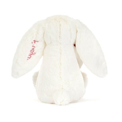 Personalized Cream Bunny with Rose