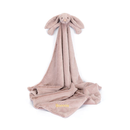 Personalized Bashful Luxe Bunny Rosa Blankie