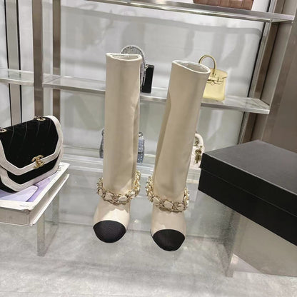 Chanel 25B Runway Chain Knee-High Boots – Autumn/Winter Collection
