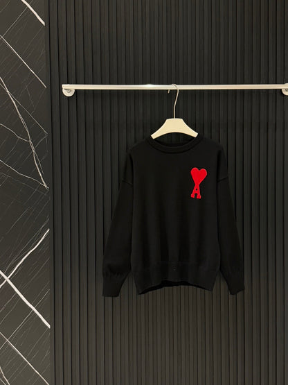 AMI Paris Heart Letter Knitted Sweater