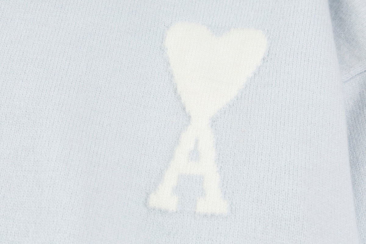 AMI Paris Classic Jacquard Heart Crewneck Sweater – 2025SS