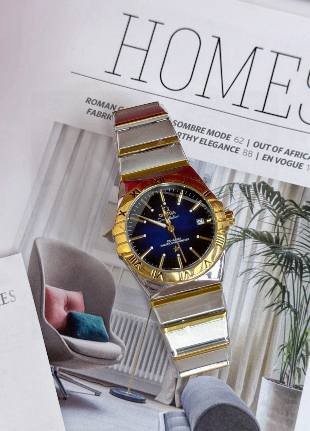 Omega Constellation Mechanical Gold/Blue Dial Watch