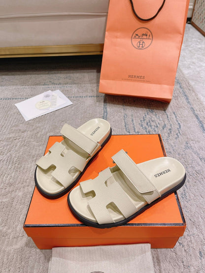 Hermès Chypre Suede Unisex Slides