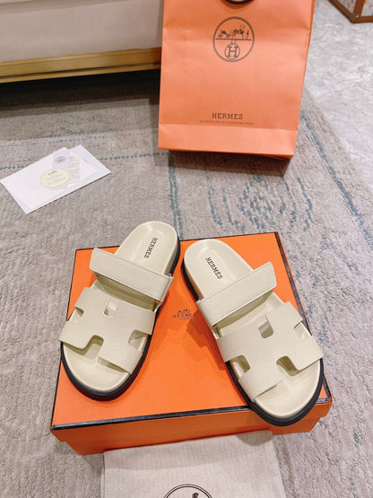 Hermès Chypre Suede Unisex Slides