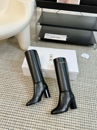 Dior D-Town Knee-High Block Heel Boots – 24FW