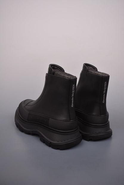 Alexander McQueen Tread Slick Front-Zip Ankle Boots