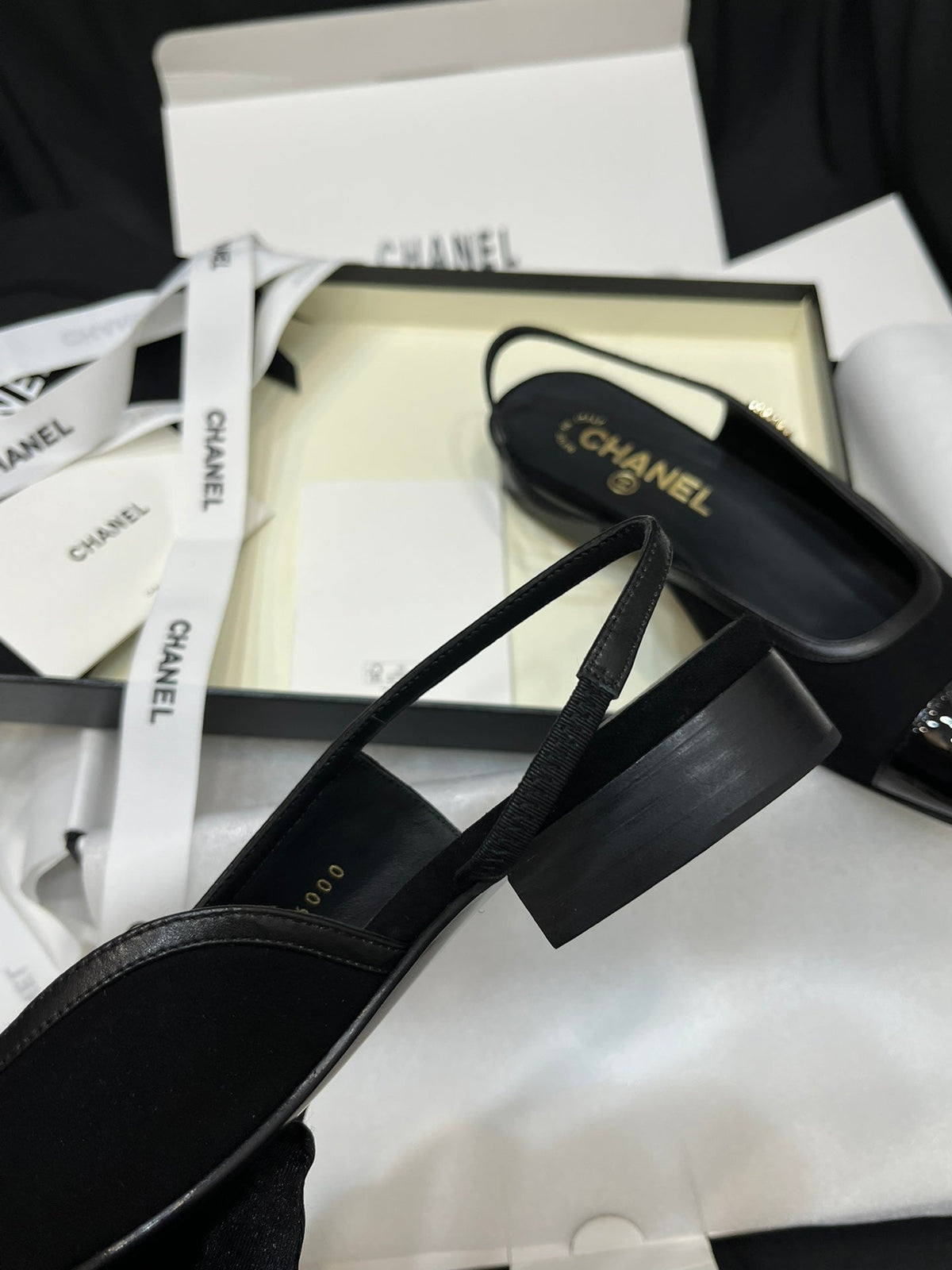 Chanel Suede Slingback Flat Sandals