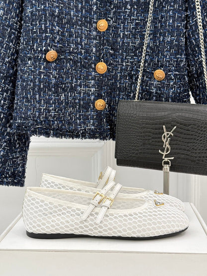 Prada Classic Mesh Mary Jane Flats