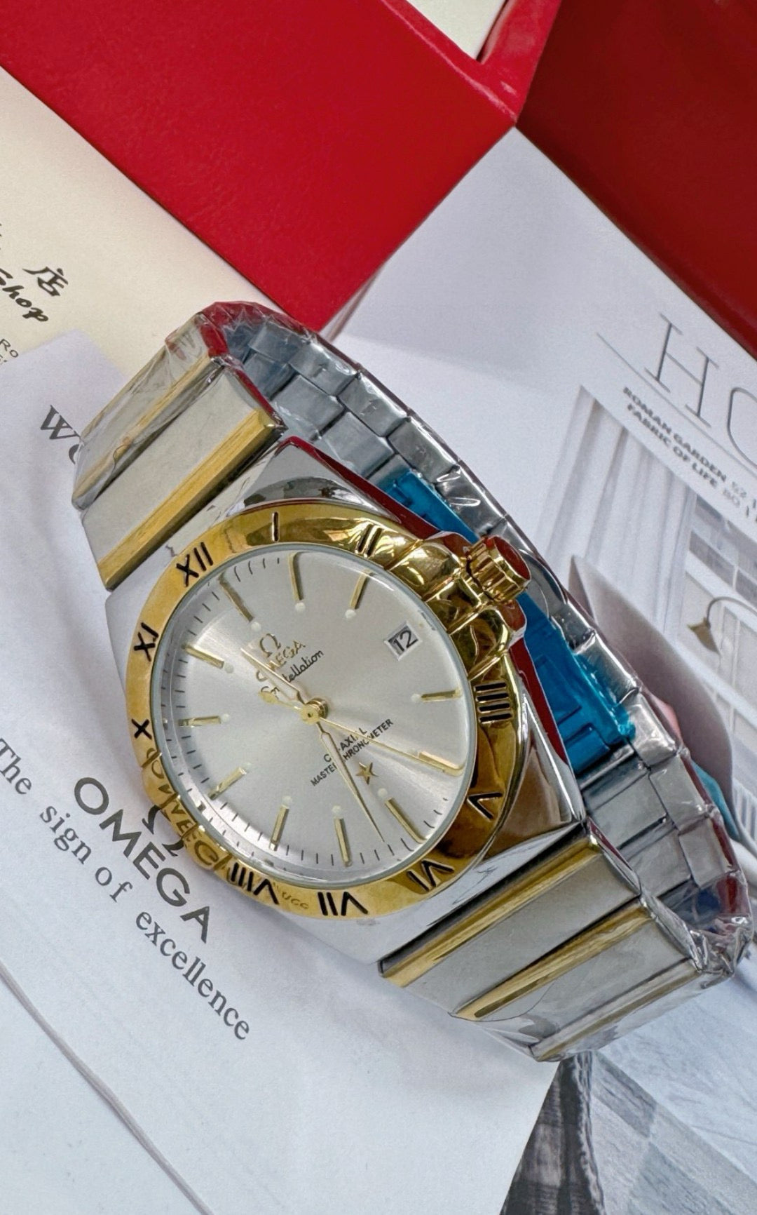 Omega Constellation Mechanical Gold/Blue Dial Watch