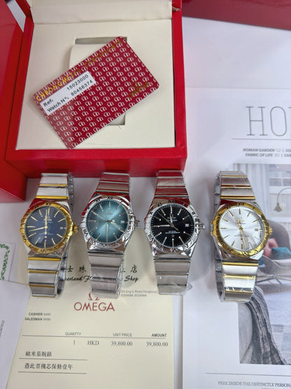 Omega Constellation Mechanical Gold/Blue Dial Watch