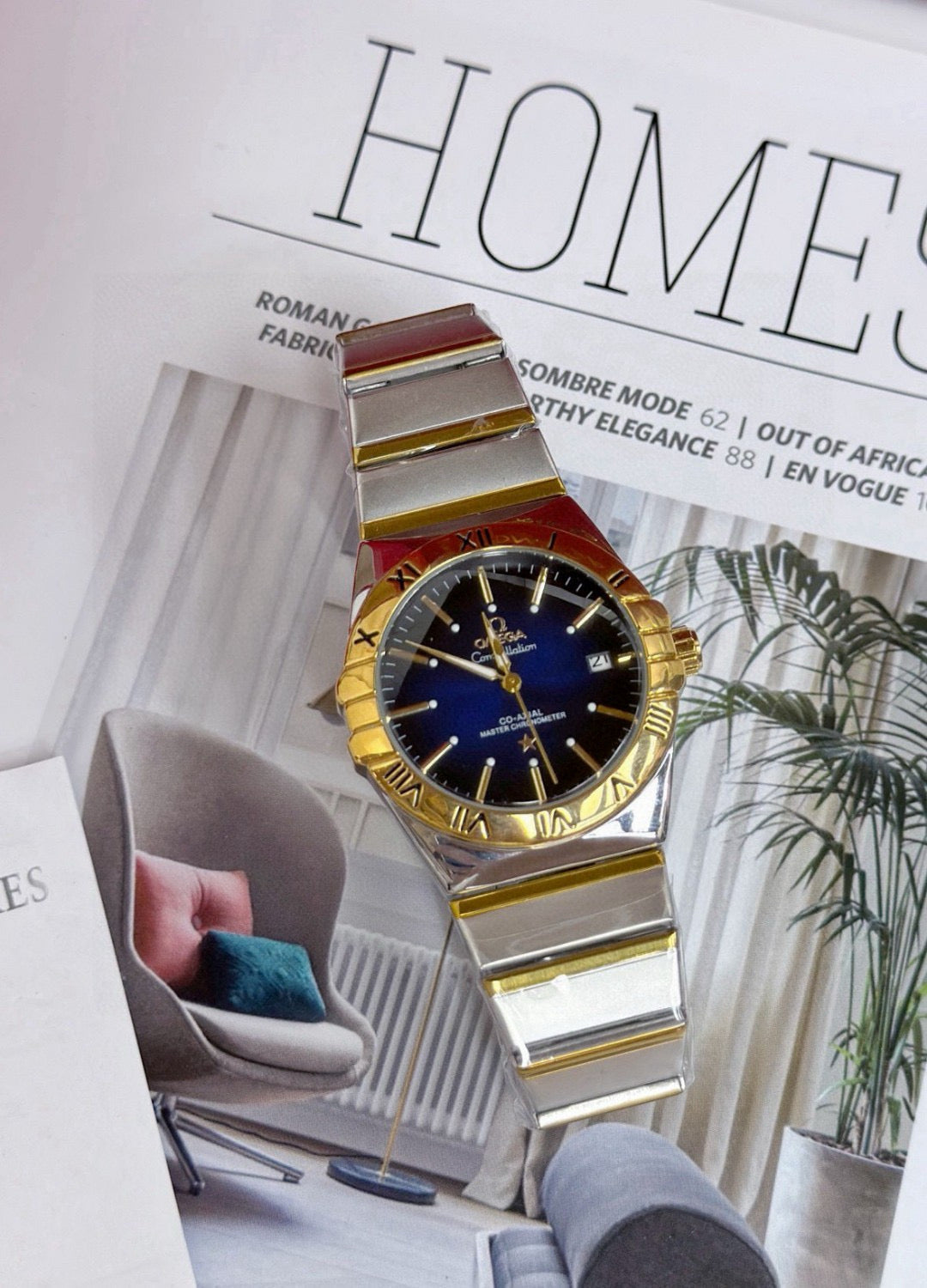 Omega Constellation Mechanical Gold/Blue Dial Watch