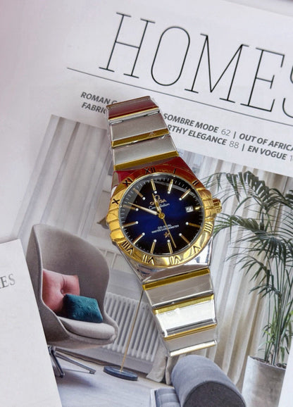 Omega Constellation Mechanical Gold/Blue Dial Watch