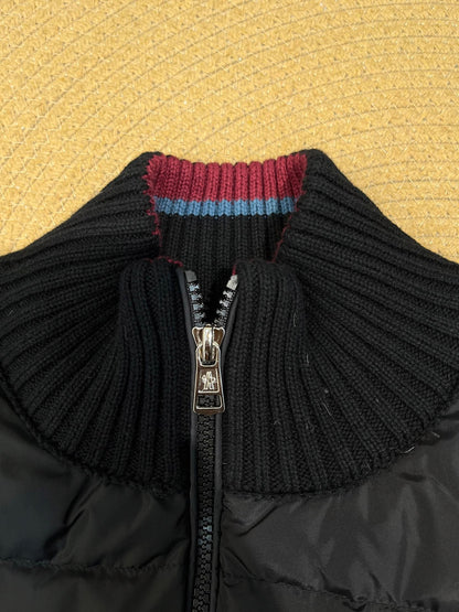 Moncler Knitted Patchwork Stand-Collar Jacket