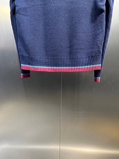Moncler Knitted Patchwork Stand-Collar Jacket