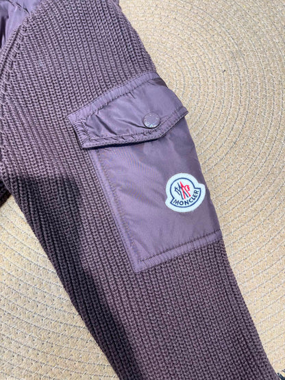 Moncler Knitted Patchwork Stand-Collar Jacket
