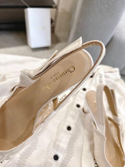 Dior J'Adior Patent Leather Kitten Heel Sandals