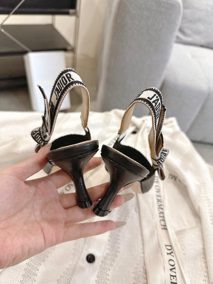 Dior J'Adior Patent Leather Kitten Heel Sandals