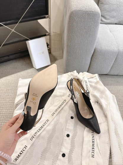 Dior J'Adior Patent Leather Kitten Heel Sandals
