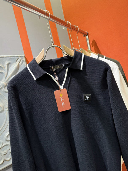 Loro Piana 2025 Knit Sweater with Chest Logo – Autumn/Winter Collection