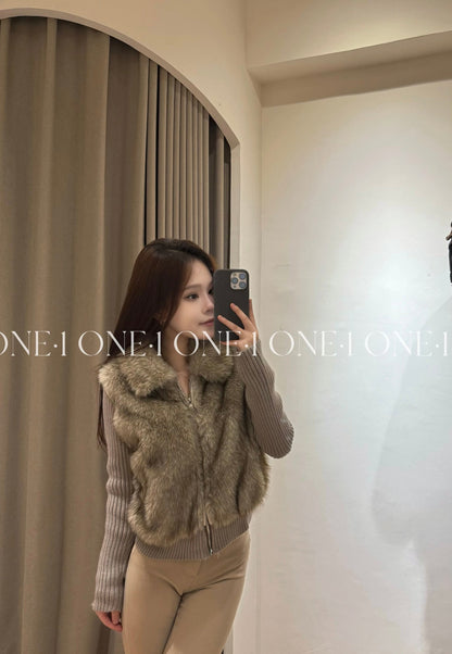 Moncler Faux Fur Convertible Jacket