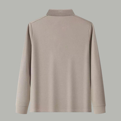 Dior Silk Long Sleeve Polo Shirt with Metal Patch