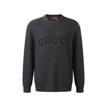 Gucci Wool Cashmere Blend Ribbed Knit Sweater