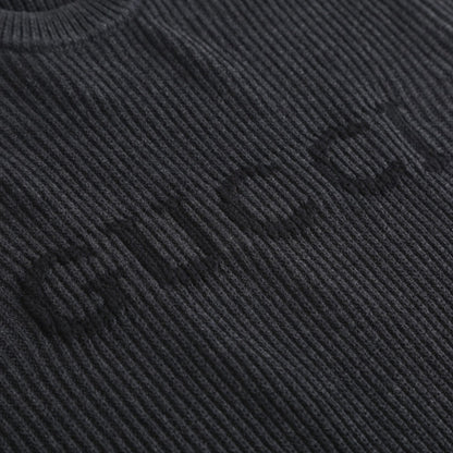 Gucci Wool Cashmere Blend Ribbed Knit Sweater
